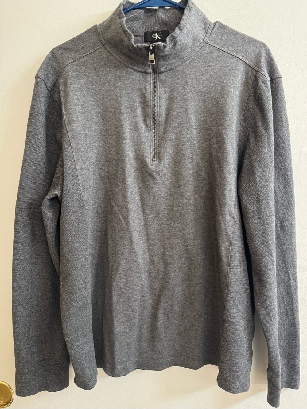 Calvin Klein Men's Heather Gray Half-Zip Pullover